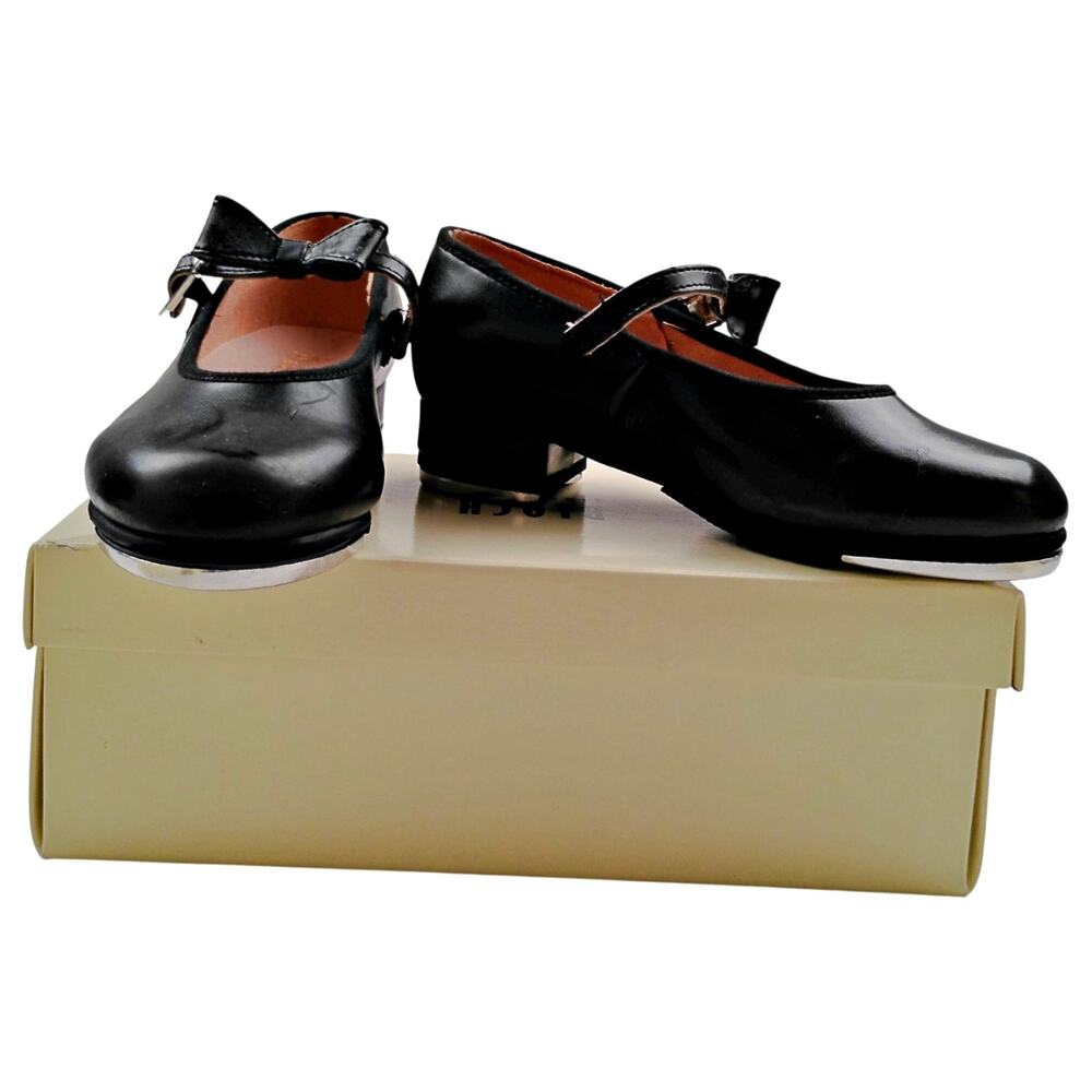 BLOCH Girls Merry Jane Tap Shoes with Bow Bloch Techno Taps Black S0352G Sz 10